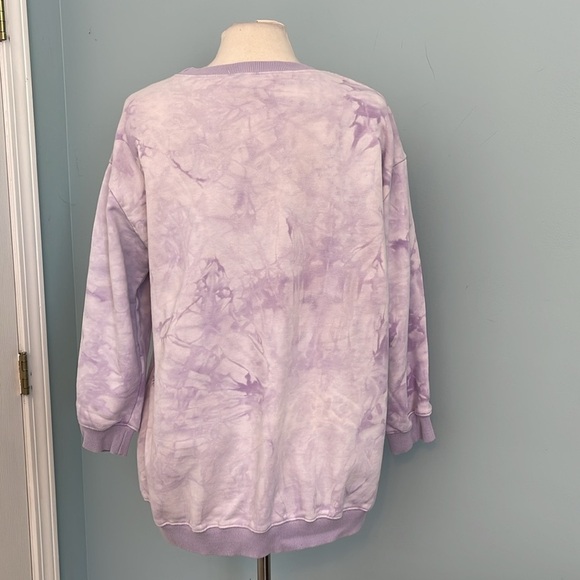 5 for $25 Princess Polly Tie Dye Oversized Crew Neck Sweatshirt Purple‎ Size 4 - Picture 2 of 7